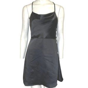 The Vintage Shop Drape Neck Mini Slip Dress Black Size Small NWT